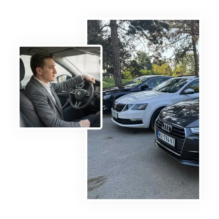 Profesionalni vozač Taxi Transfer Novi Sad za volanom